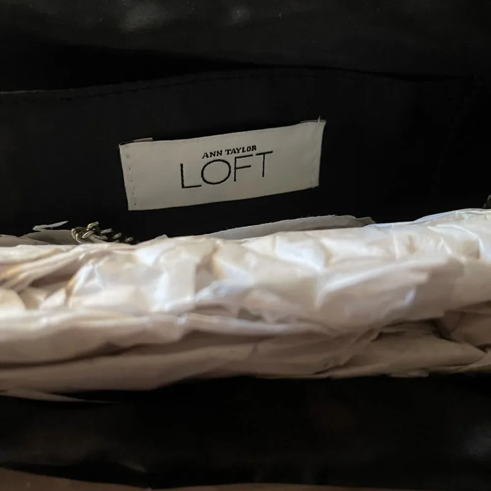 ANN TAYLOR Sequin Clutch w Chain NWT